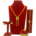 Meilleures ventes Dubai Bride 24k Collier plaqué or Bracelet Boucle d'oreille Bague de quatre pièces