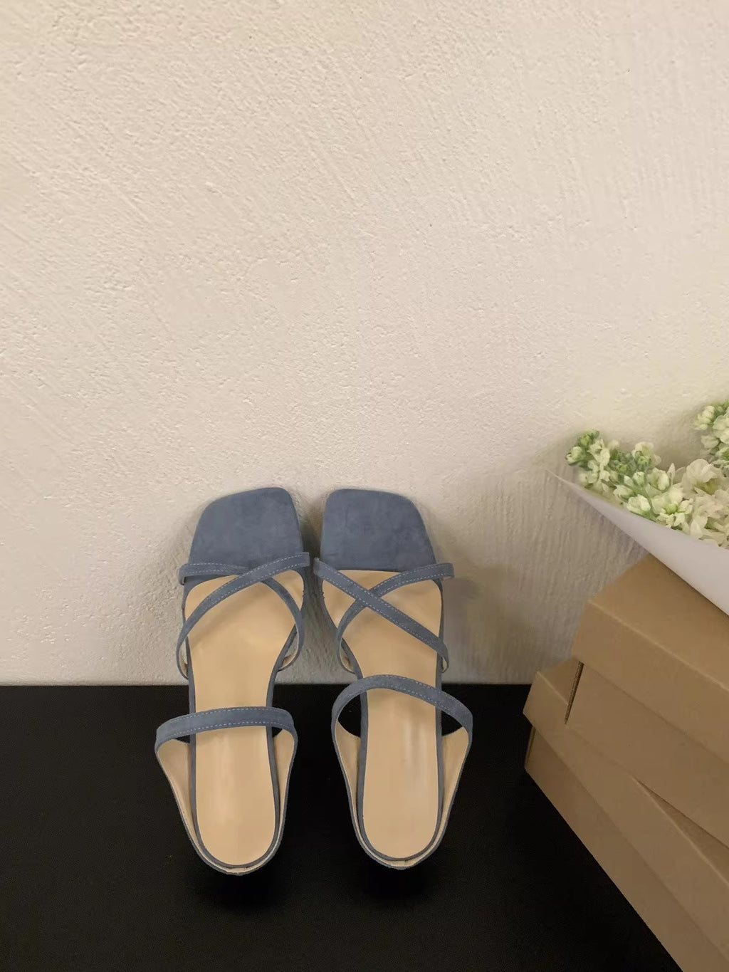 Block Talon Carré Toe Femmes Sandales Summer Outdoor Suede Fée 3cm Cross Strap magnifique Sl