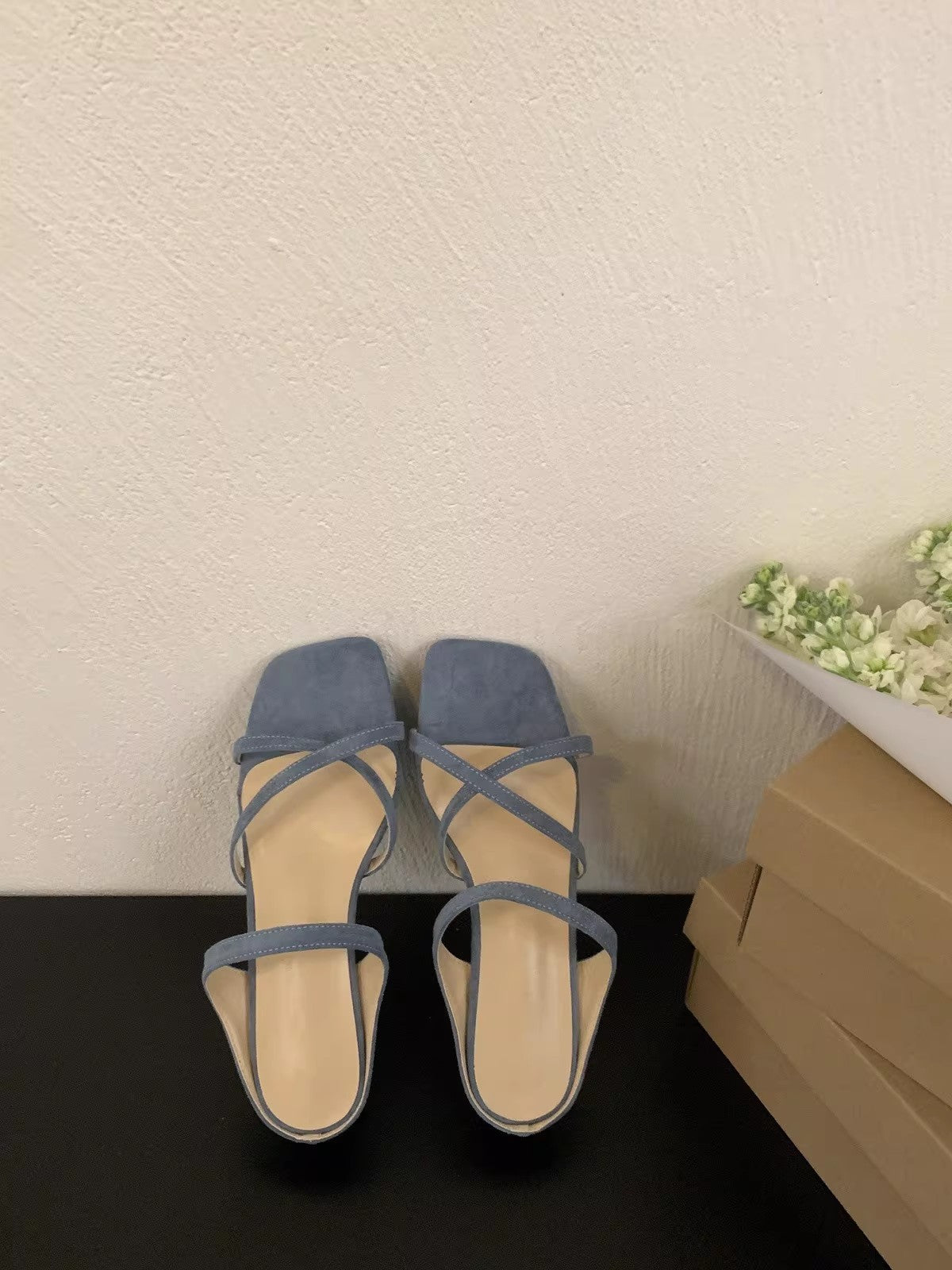 Block Talon Carré Toe Femmes Sandales Summer Outdoor Suede Fée 3cm Cross Strap magnifique Sl