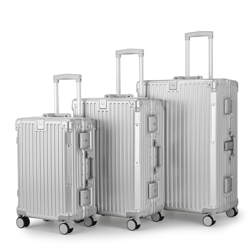 Valise de roulement en aluminium de grande capacité pour voyages d'affaires
