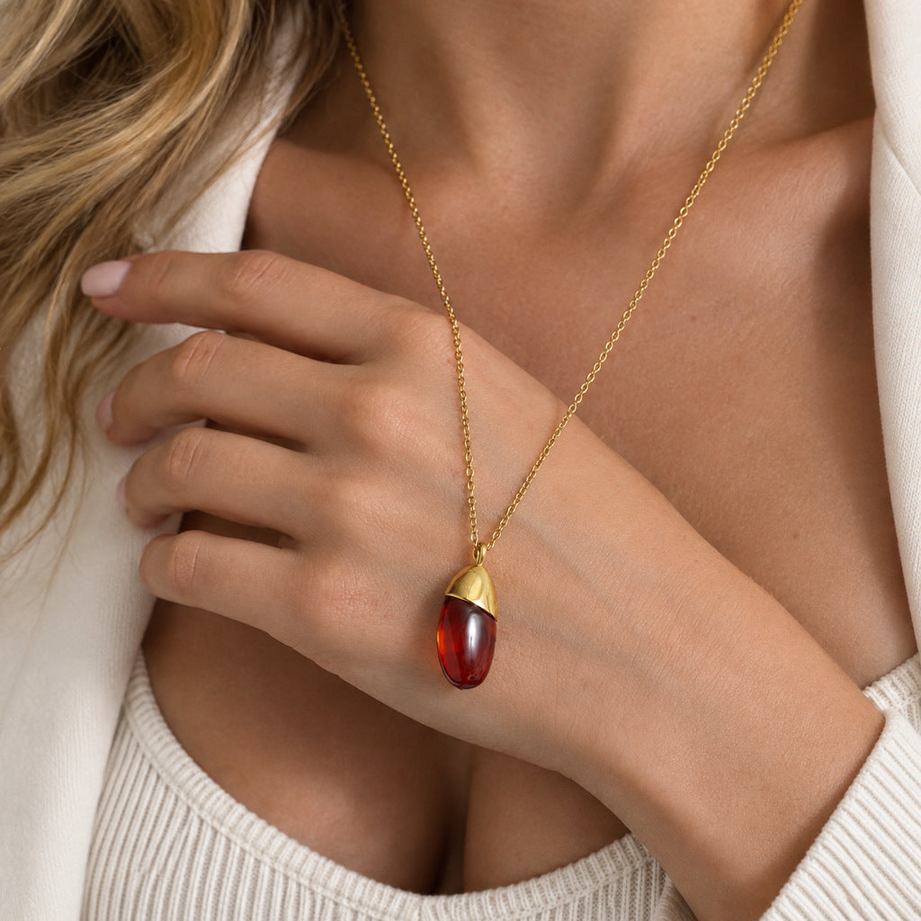 Collier en acier de titane résine Chaîne de sweater en acier de luxe