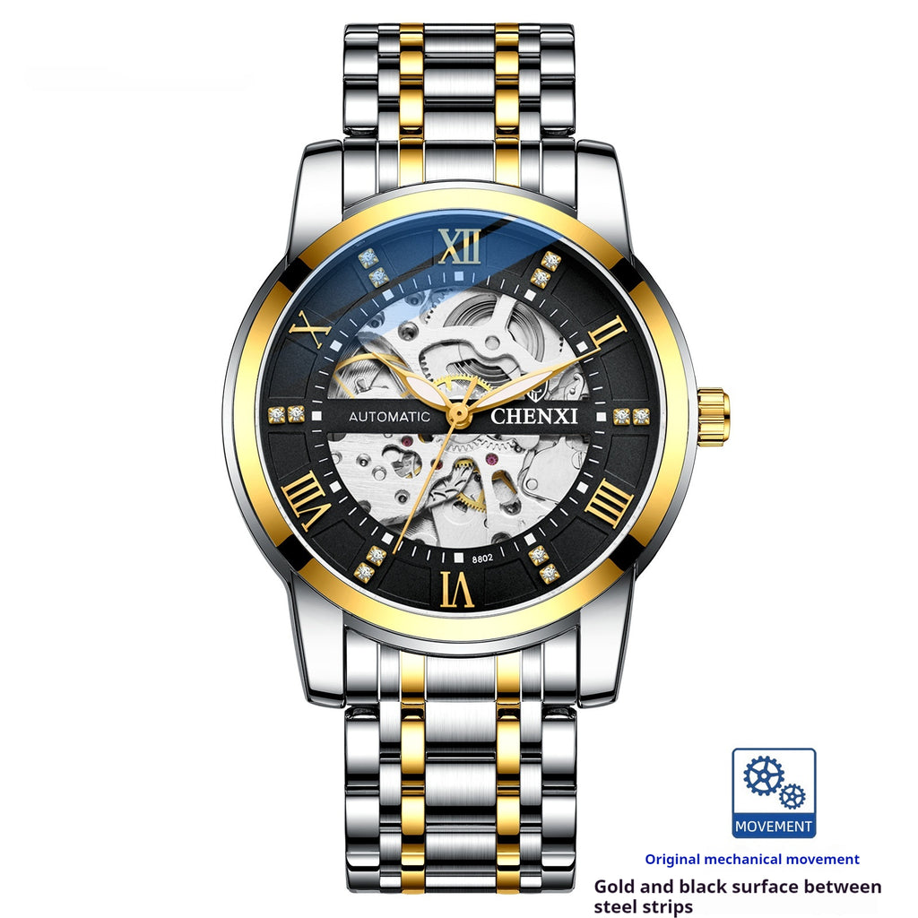 Montre mécanique Hollow automatique pour hommes