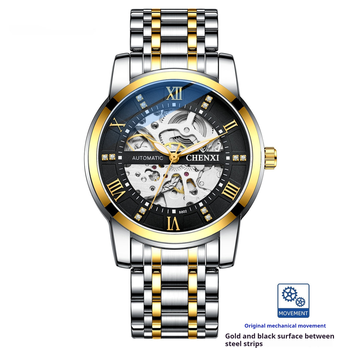 Montre mécanique Hollow automatique pour hommes