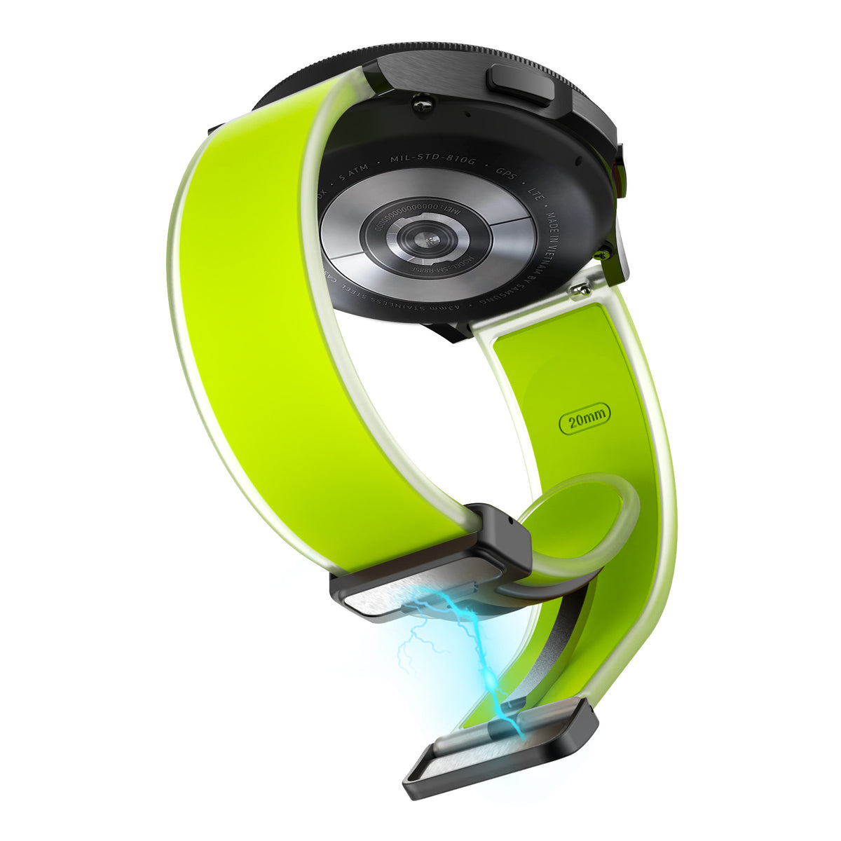 Bracelet en silicone transparent pliant magnétique universel