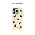 2-en-1 Coque de film Étui de téléphone avec motif chat