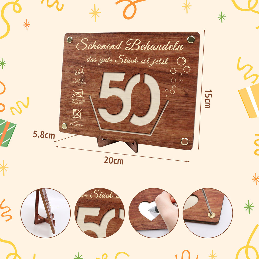 Forfaits de fête - Cadeau en bois pour un 50e anniversaire – Un souvenir intemporel pour un anniversaire spécial