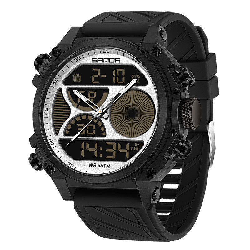 Montre Outdoor Sports Waterproof pour hommes avec un grand cadran et double affichage