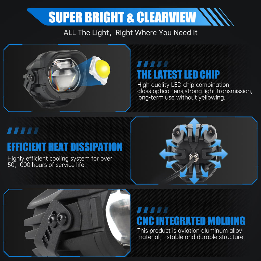 A-Pillar Spotlight Compatible avec les camions Ford Etc VTT Moto