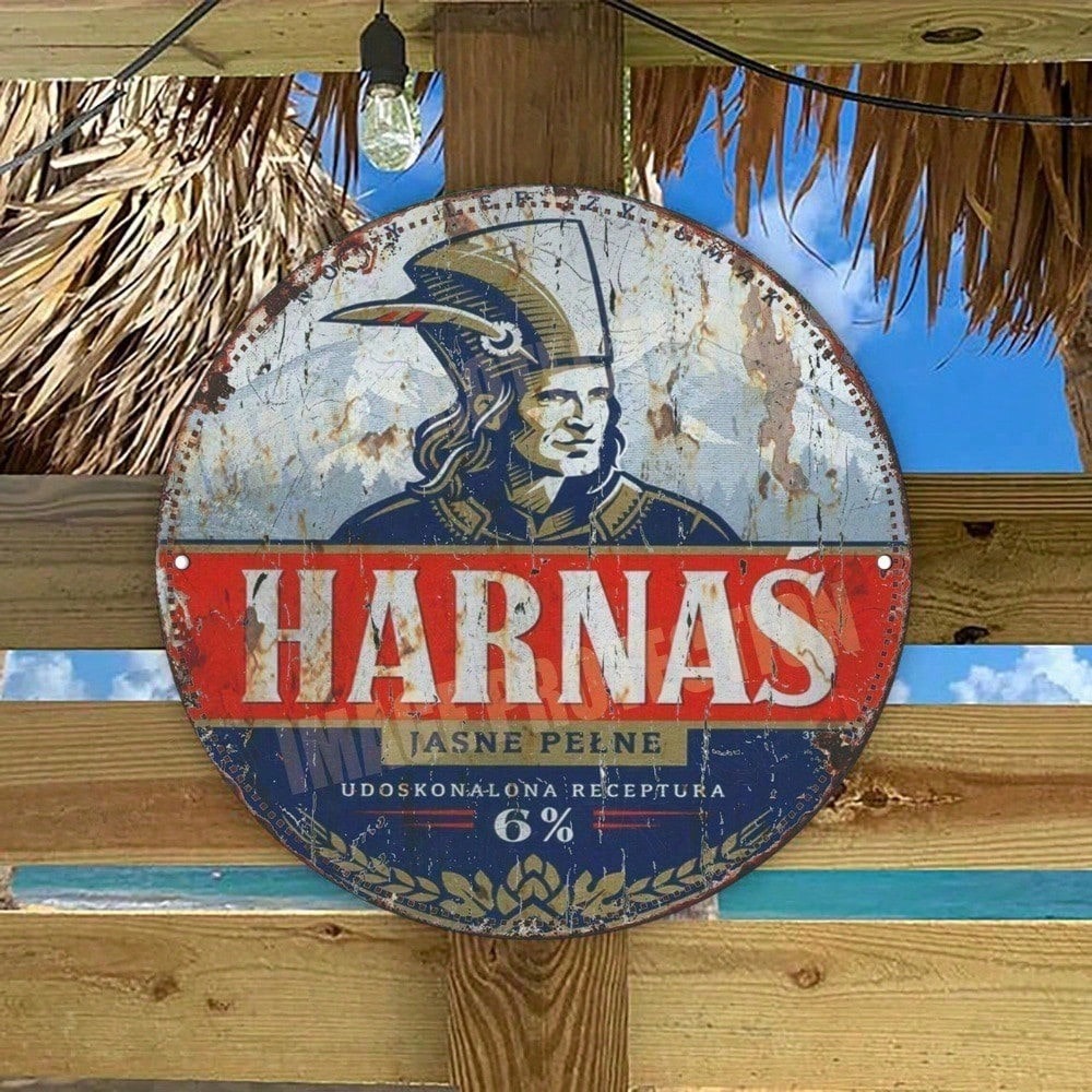 HARNAS Retro Rond Aluminium Plaque Vintage Wall Art