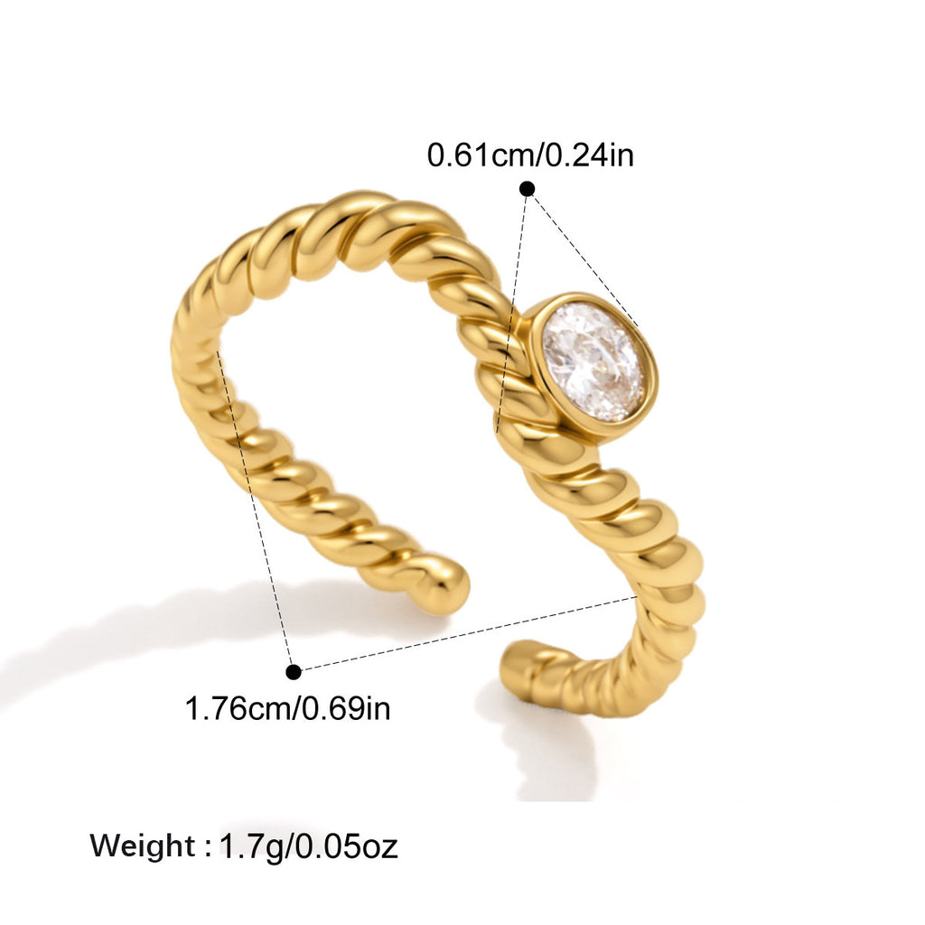 Zircon Titanium anneau en acier pour les femmes