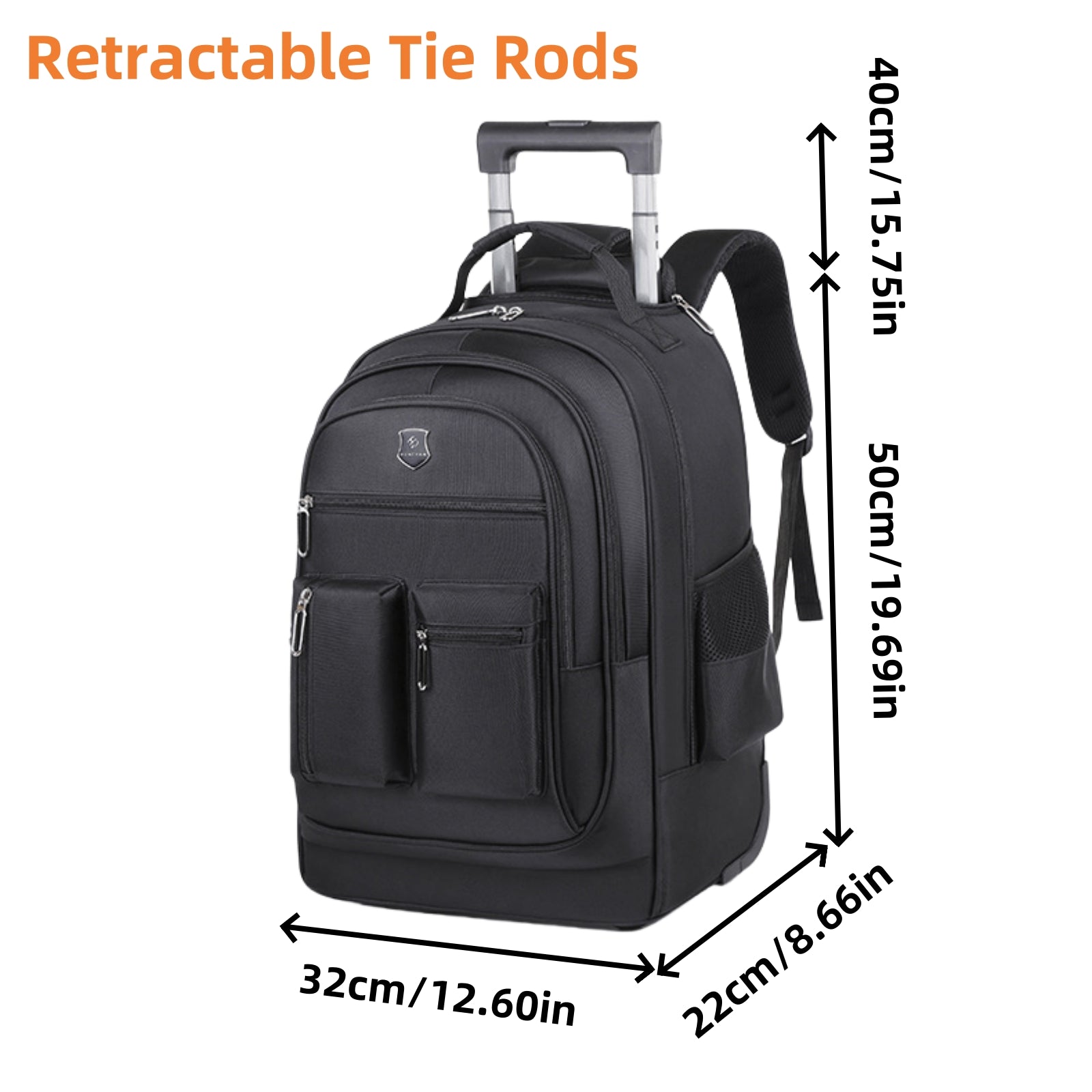 Sac à dos de voyage de grande capacité avec roues