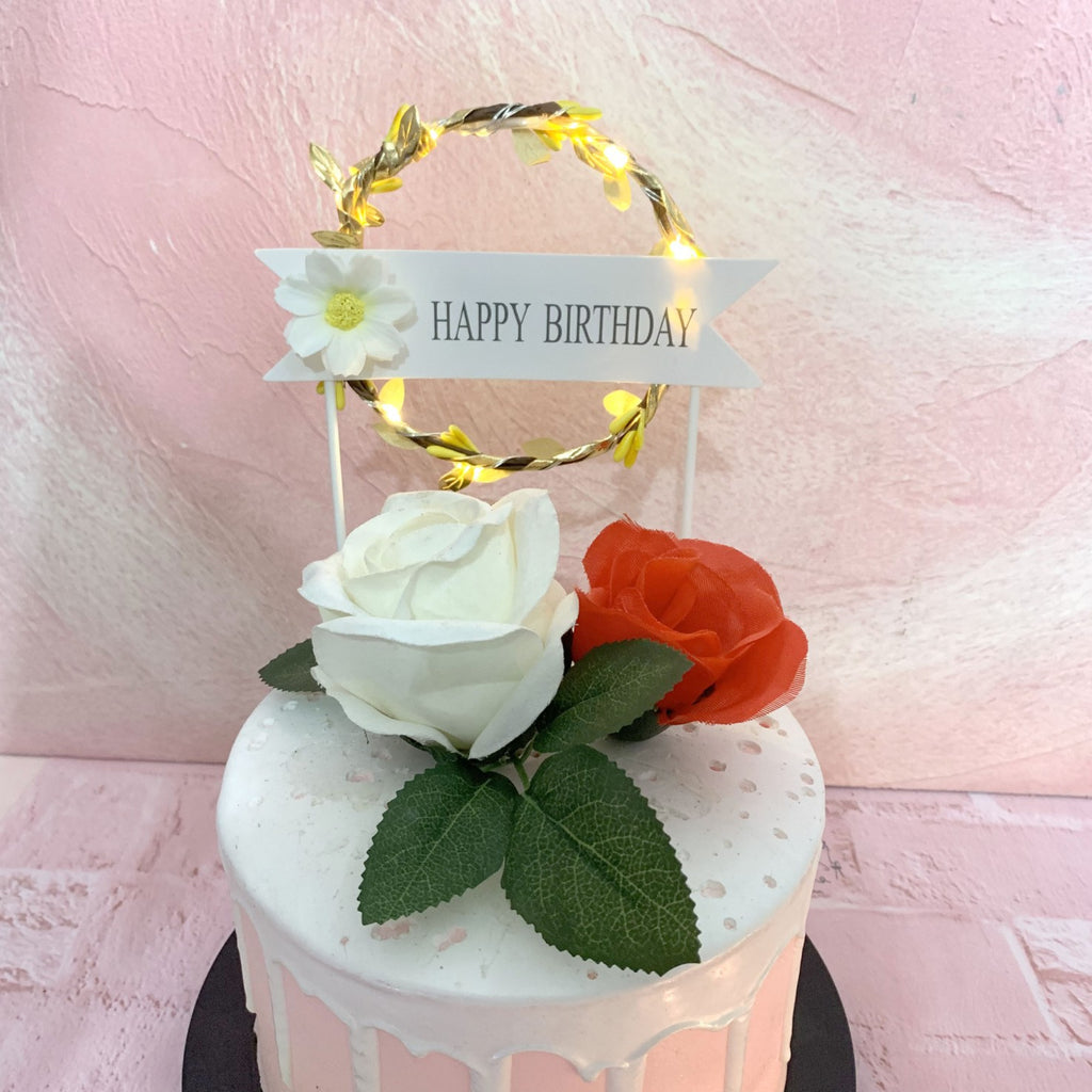 Cake d'anniversaire créatif ronde Garland Inserts de lumière
