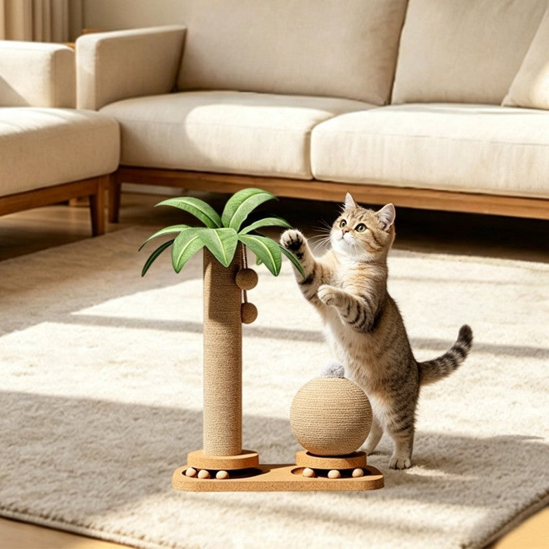 Tour d'arbre de chat Scratcher avec les Polonais Sisal & 2 boules de danse A