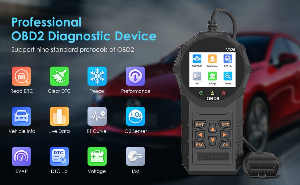 Automobile OBD2 scanner de code OBD lecteur de voiture vérification moteur défaut outil de diagnostic