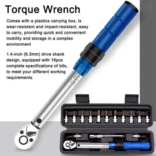 15-piece preset torque wrench set for DIY bike repairs