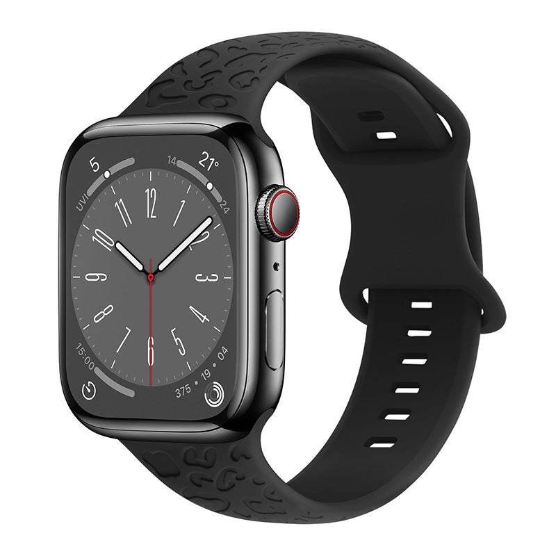 Applicable à Iwatch1-9 Generationultra3 Solid Color Leopard 8 mots Bracelet en silicone Buckle