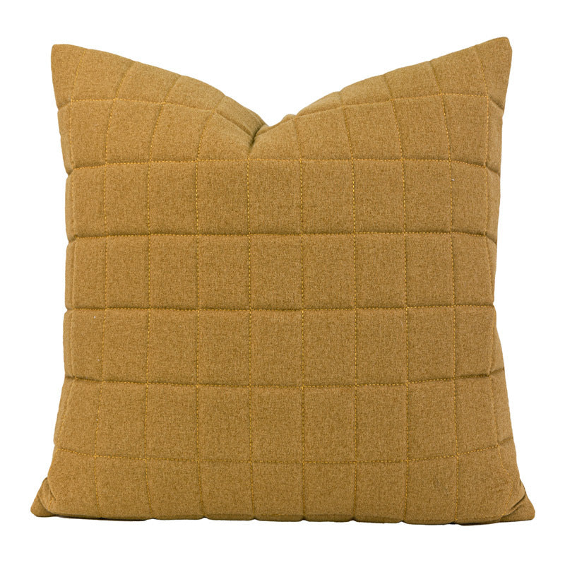 Couvertures d'oreiller en jaune curcuma et beige pour canapés de salon style moderne