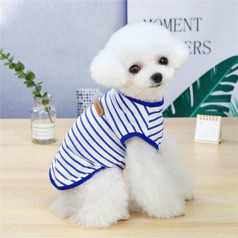 Vêtements pour animaux de compagnie Veste rayée Printemps et Été Loisirs
