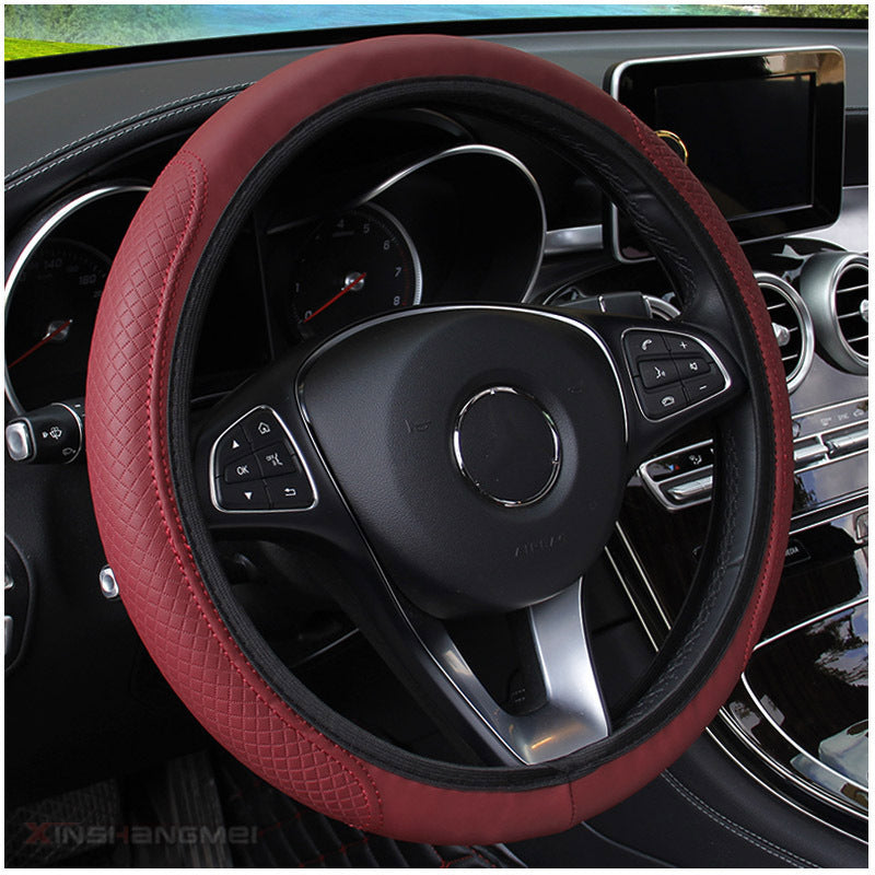 Couverture de volant de voiture Fibre en cuir double cercle