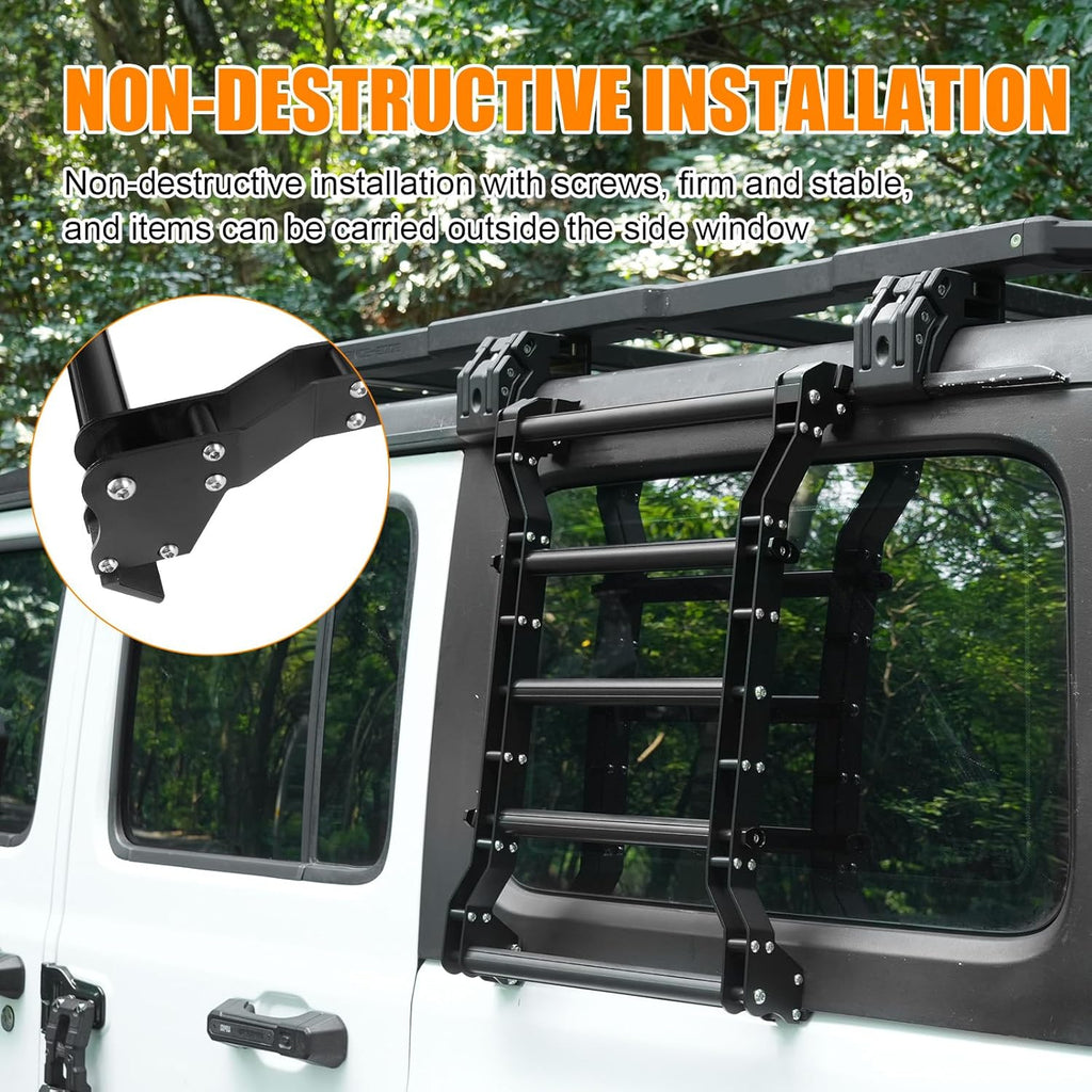 Échelle de fenêtre arrière compatible avec JL JLU 2 Porte 4 Porte Je Ep Wrangler 2018