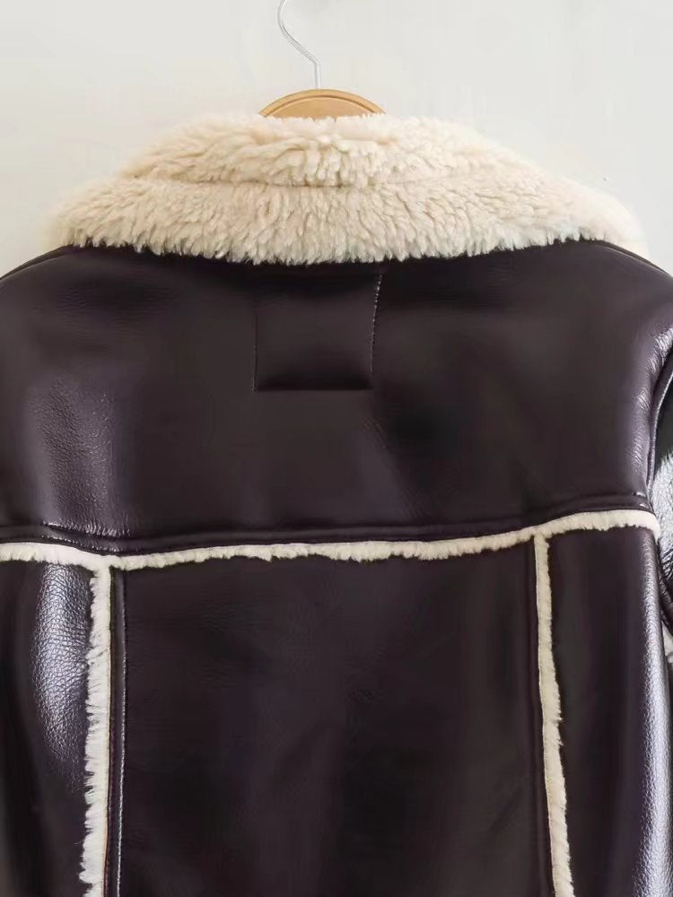 Veste pour Femme Short Lapel Long Sleeve Slim Fashion Personality