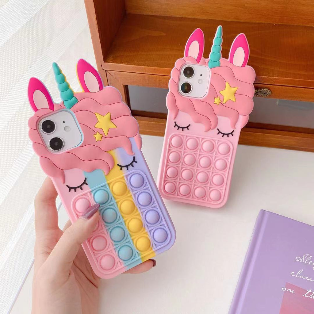 Caricature Bubble Cils Animal Multi-modèle Silicone Coque Téléphone