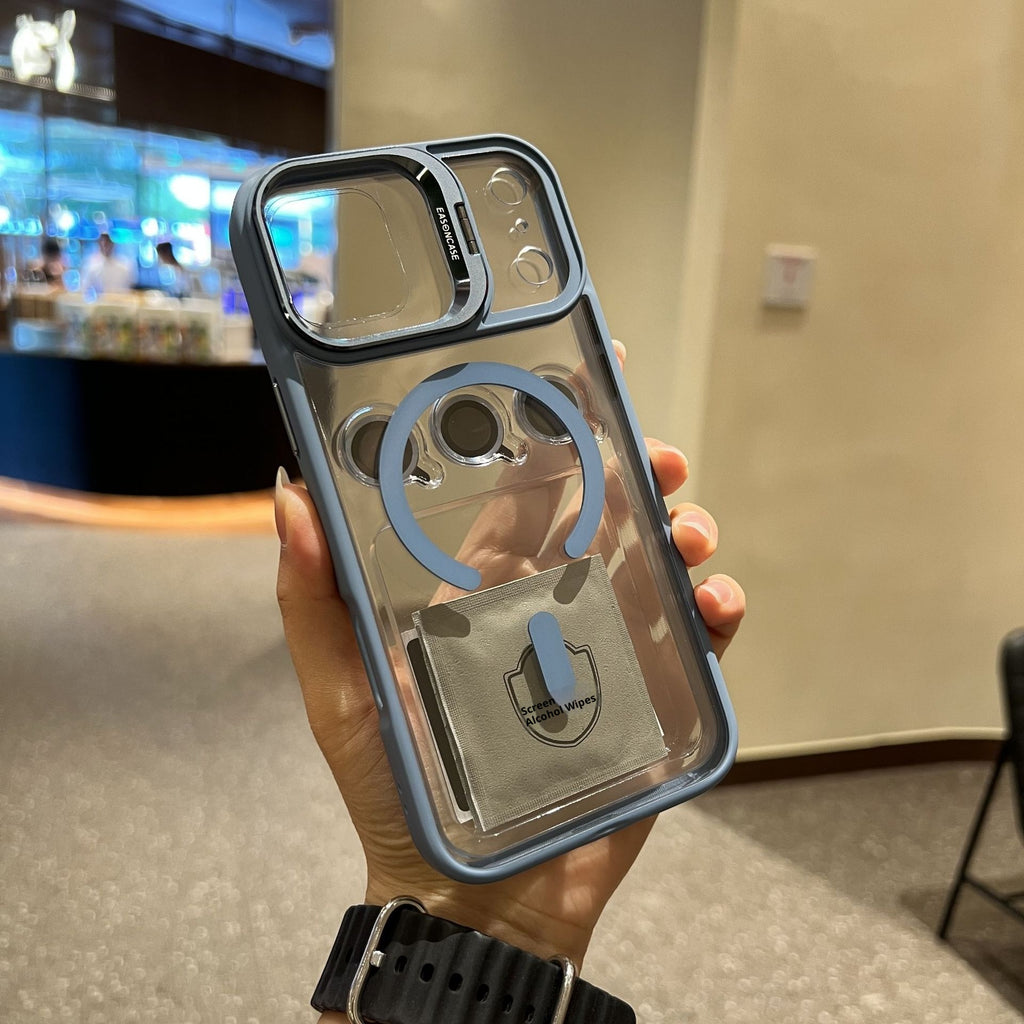 Coque téléphonique avec support de lentille métallique et protecteur de lentille intégré