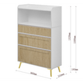 Design moderne Cadre en bois massif blanc Cabinet de rangement à trois tiroirs