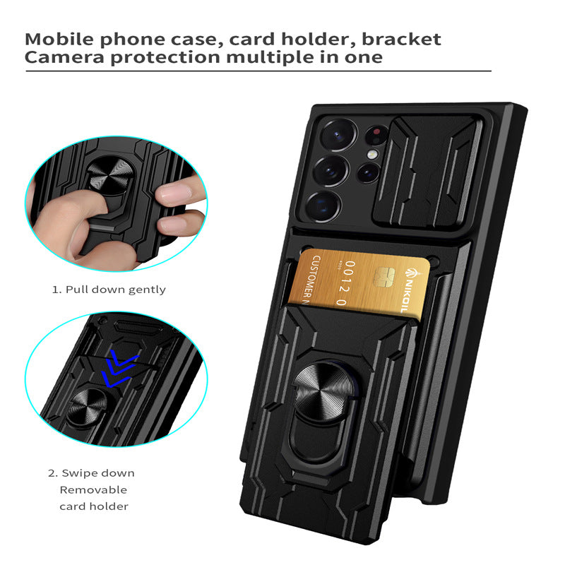 Téléphone portable Shell Armor Fenêtre coulissante Housse de protection anti-dérapante