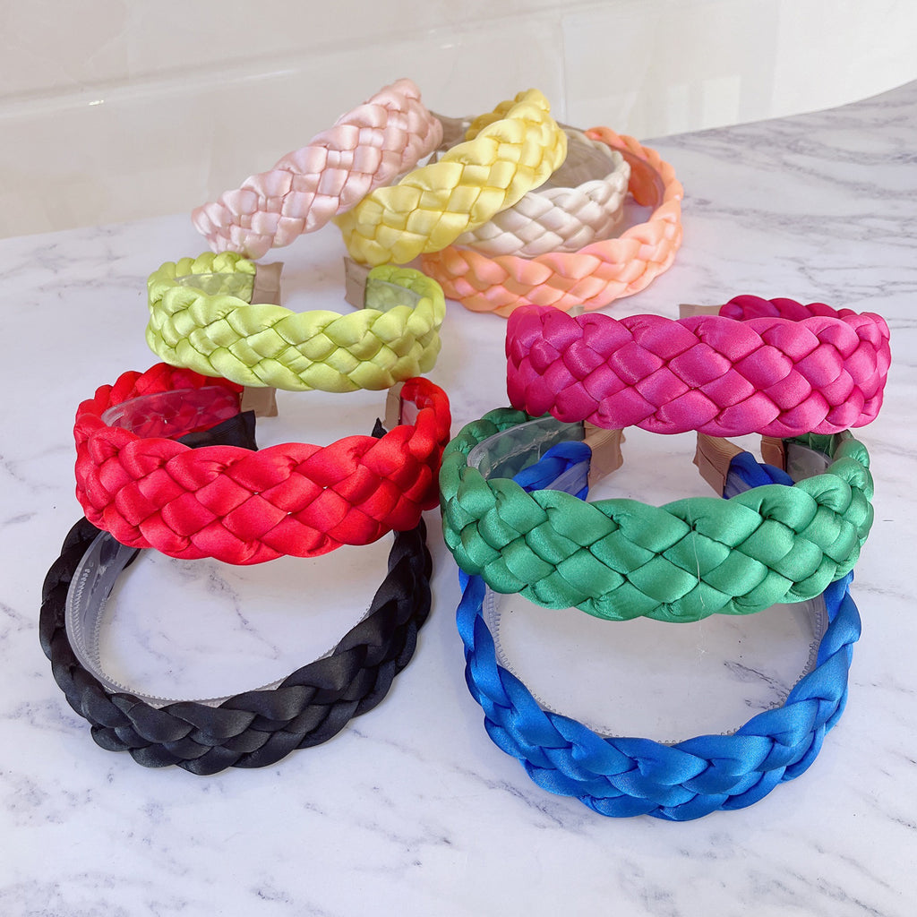 Bande de tête en tissu de couleur solide pour femmes