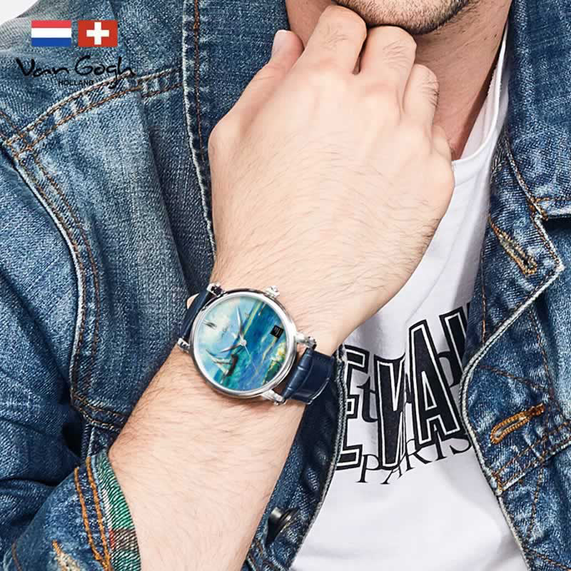 Van Gogh Quartz Wrist Watch Seascape