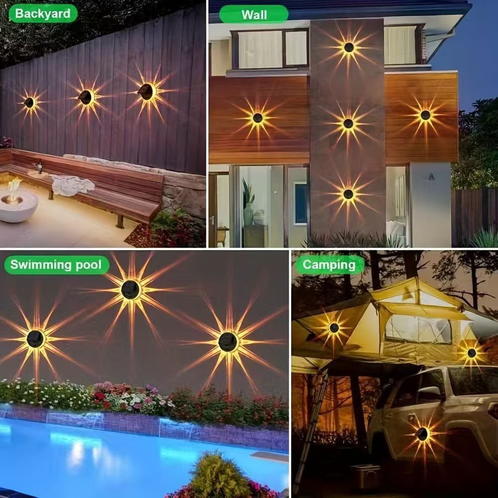 Extérieur Cour LED solaire Petal lumière murale