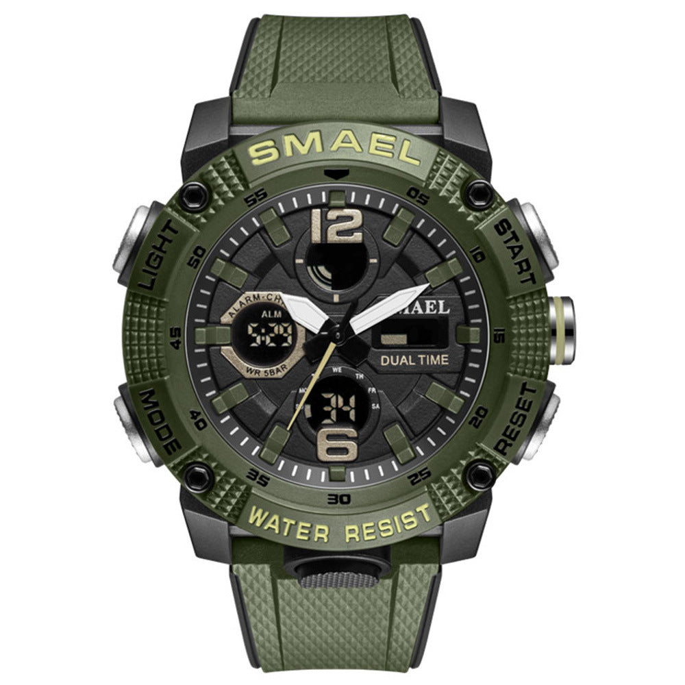 Montre sportive étudiante lumineuse étanche pour hommes