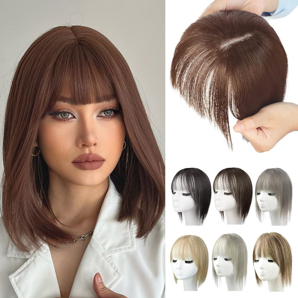Wig Women's Natural Lightweight Breathable Cover Cheveux Gris Invisibles