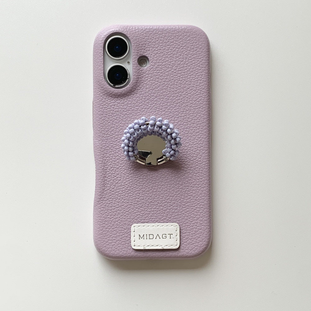 Porte bague en perles Minimalist Solid-color Phone Case