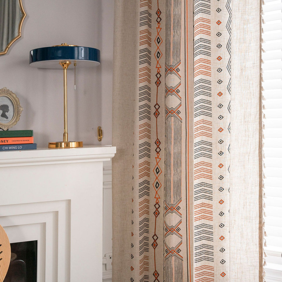 Coton crème Boho et imprimé en lin