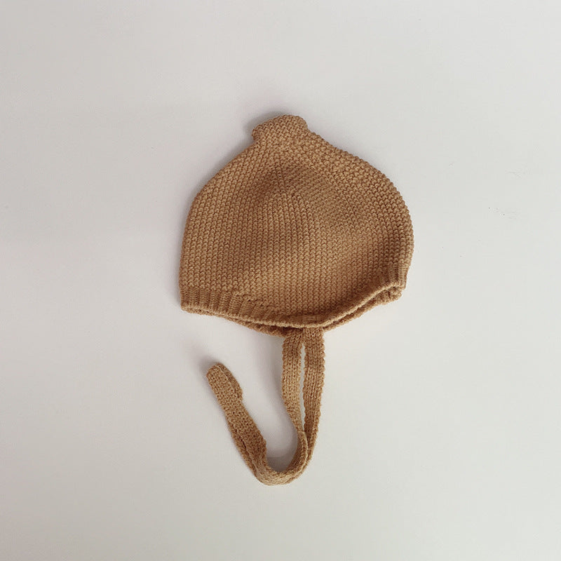 Automne hiver style coréen Solide-couleur chapeau bébé avec Conseil en forme de sucette