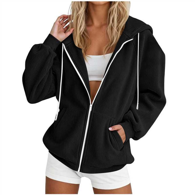 Women's long-sleeved zipped hoodie
