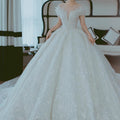 Robe de mariée principale française hors épaule