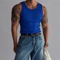 Hommes tricoté verticale-Stripe fitness Sports Casual Tank Top