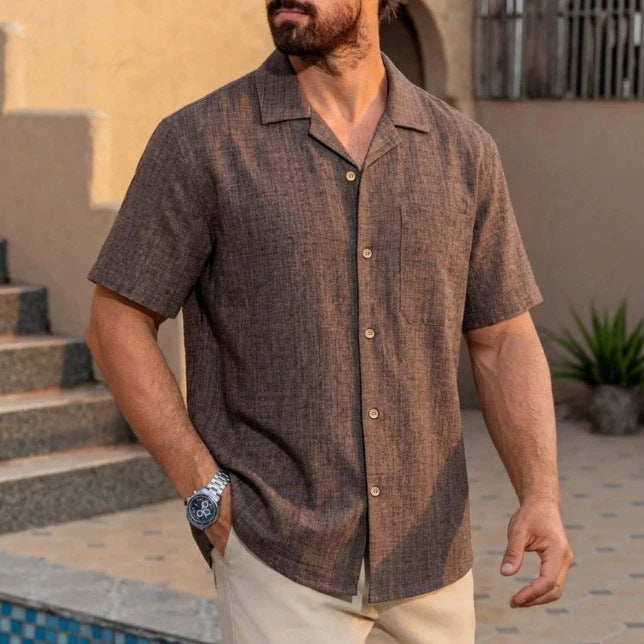 Robe homme chemise d'été style mince