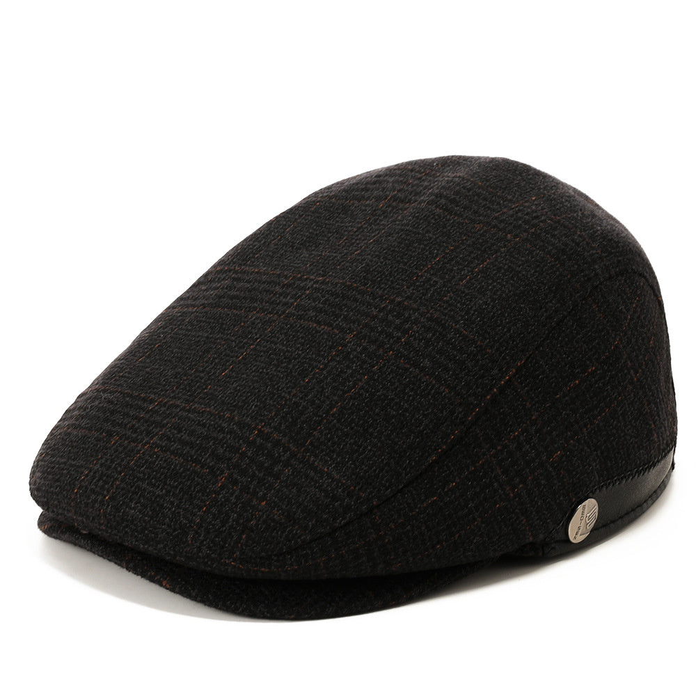 Woolen Beret Herringbone Pattern réglable
