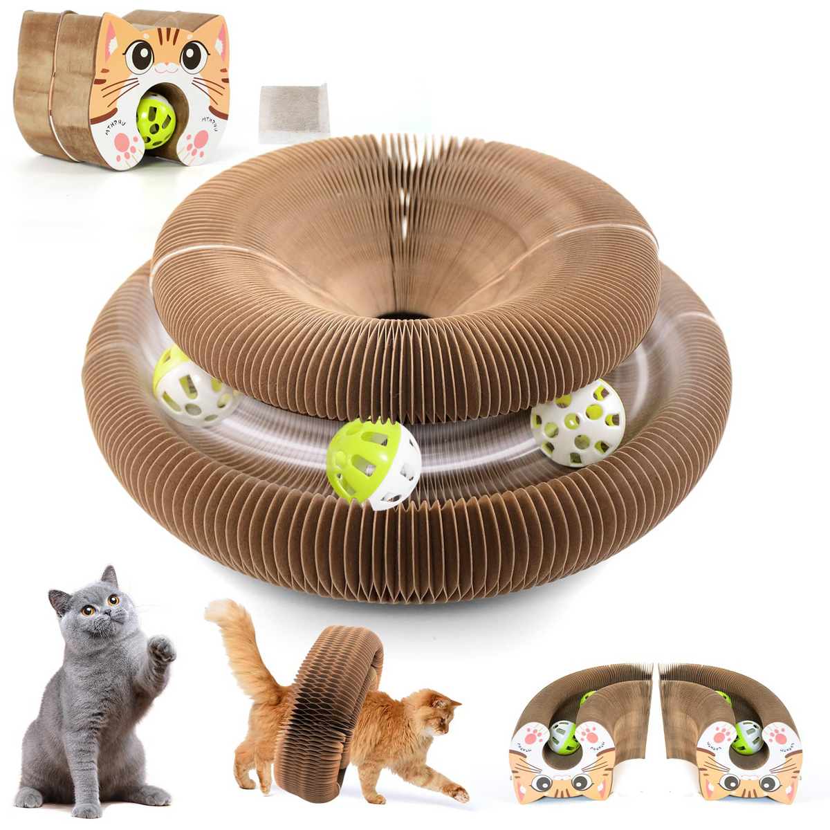 2PCS Kitty Kurls Cat Scratcher Toy Modernization
