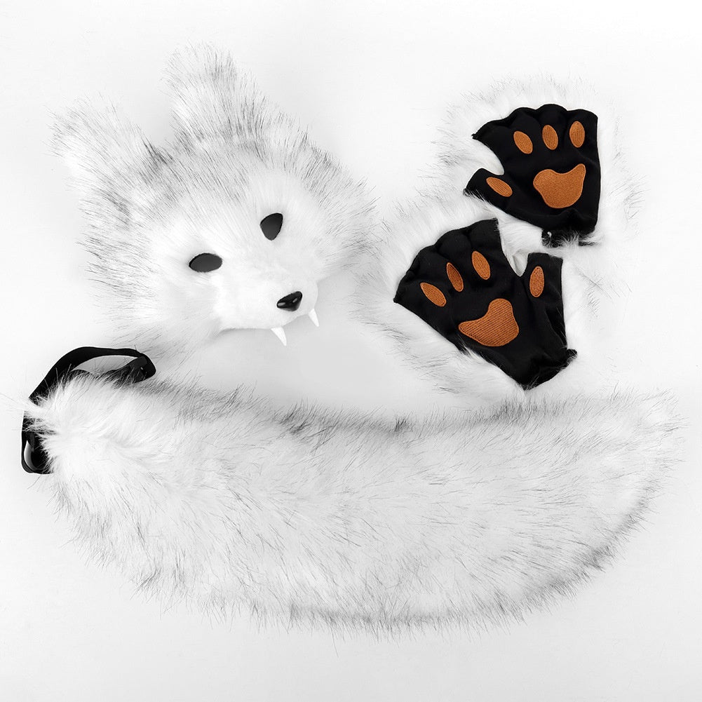Ensemble 3D de masque de loup de simulation d'Halloween