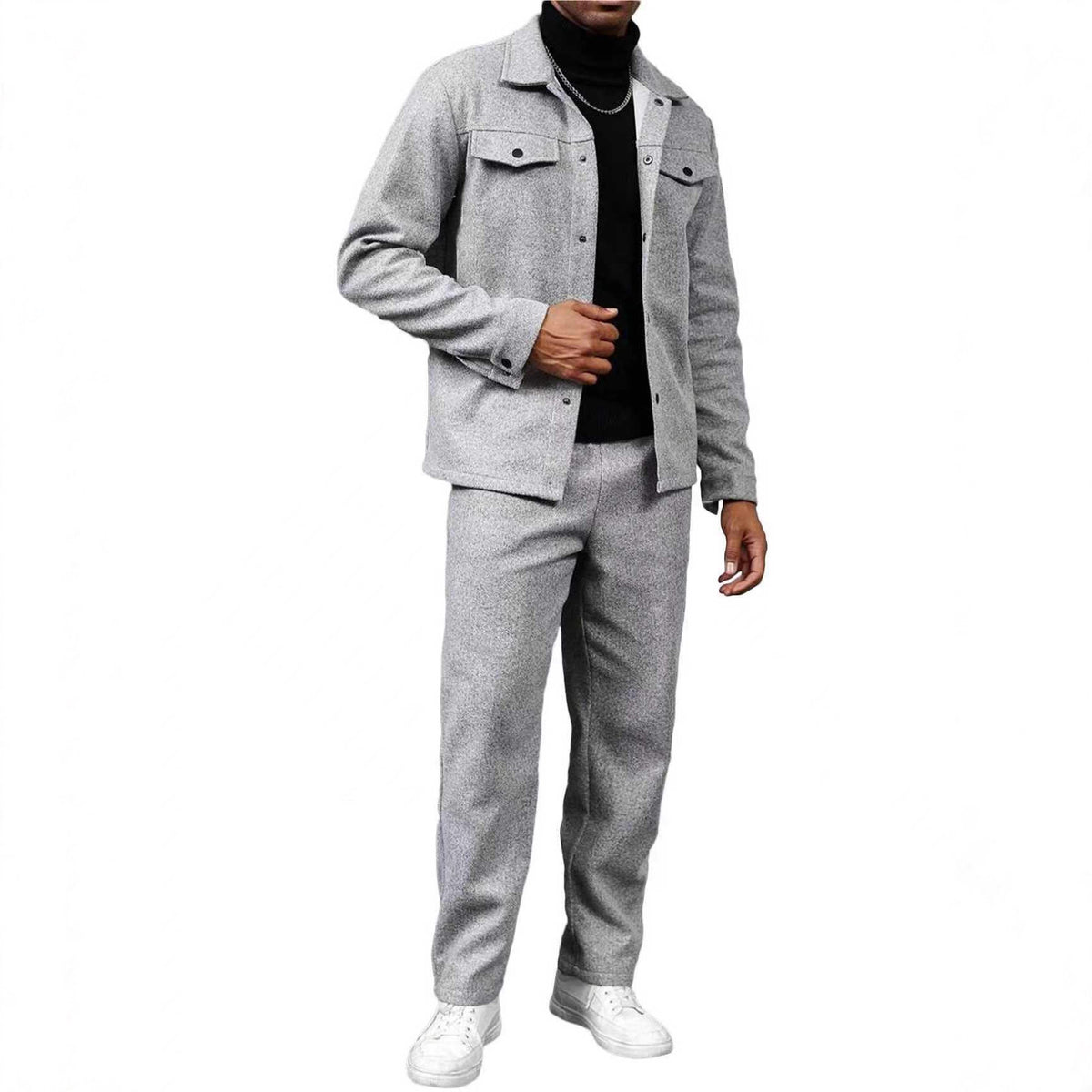 Cardigan pour hommes avec pantalons à manches longues et manches longues