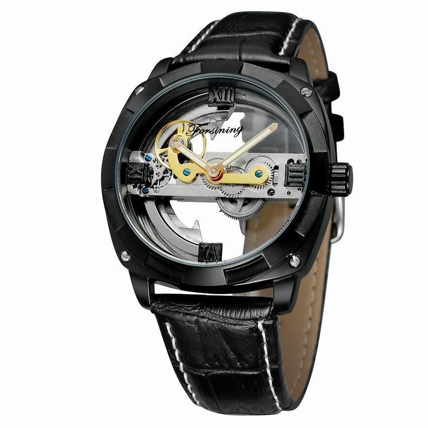 Business Casual Fashion Montre Homme Imperméable Tourbillon Automatique Mécanique