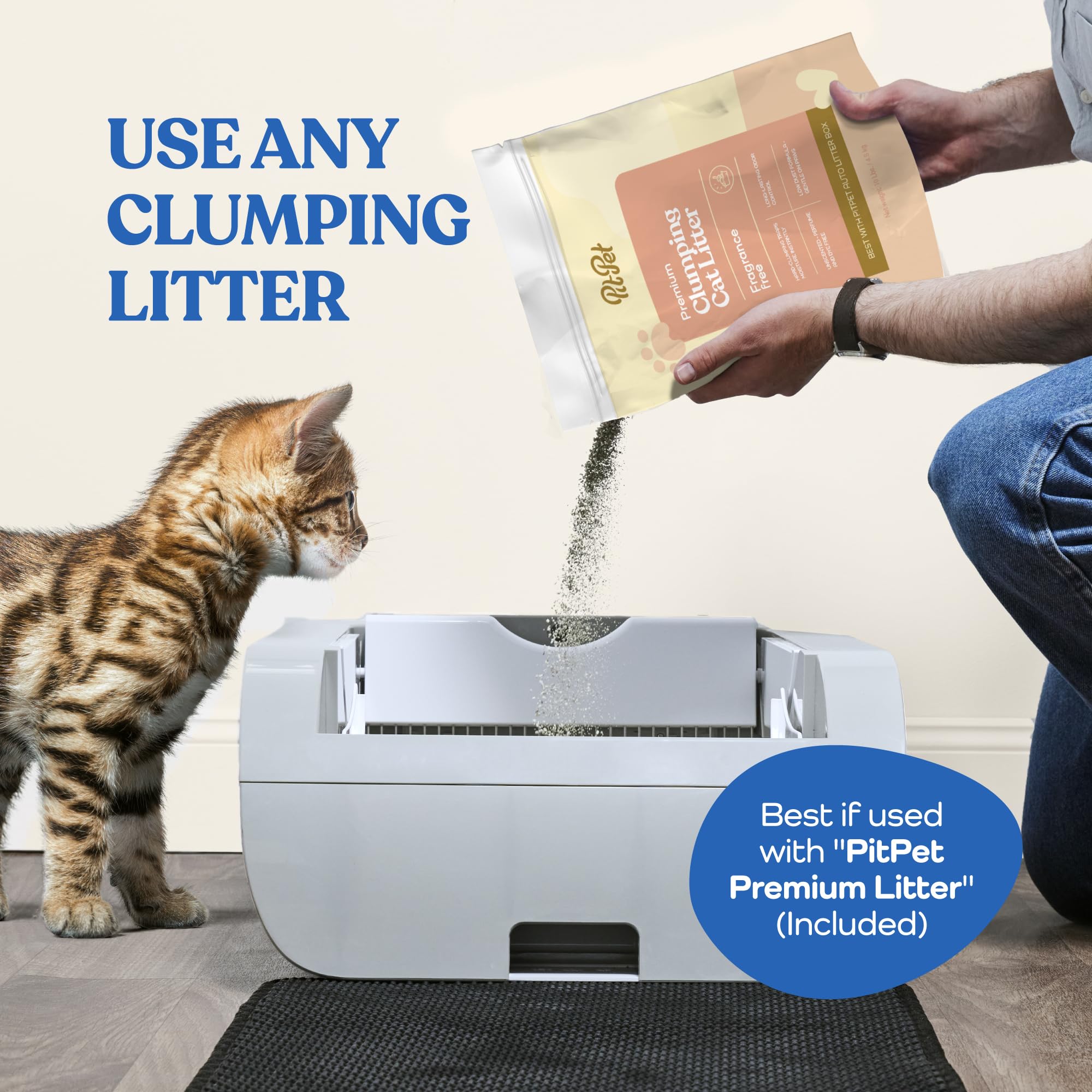 Smart Cat Litter Box Cat Litter Box Ouverture large