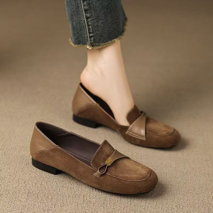 Retro Rond-orteil Mocassins Soft-soled Slip-on Flats