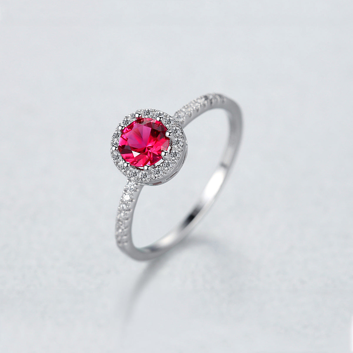 925 Argent anneau rubis diamant unique pour les femmes