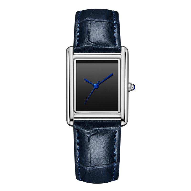 Bracelet de montre en cuir de couple simple carré montre étudiante étanche